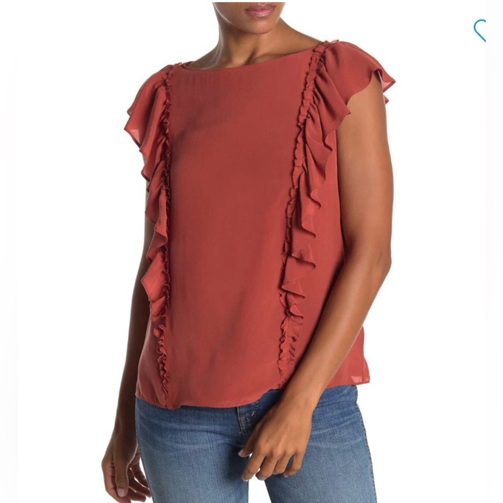 NWT Frye Harper Ruffle cap sleeve blouse - Size Medium‎